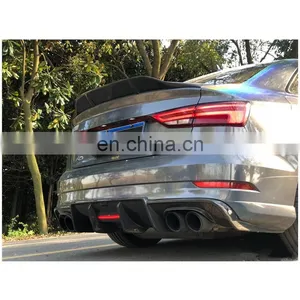 KB Style Carbon Fiber Diffuser For Audi S3 Sedan High Quality Rear Bumper Diffuser Really Carbon Fiber Diffuser 2017-2019 thumbnail-5
