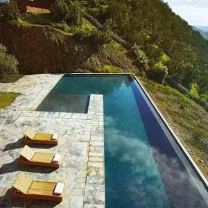 Transparent Borderless Swimming Pool, Large Outdoor Swimming Pool, Constant Temperature Borderless Swimming Pool Planning, Design, and Construction, thumbnail-2