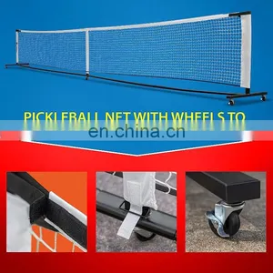 22FT Wide 36 Inch Height at Side Lines Pickleball Net With Wheels Outdoor Retractable Portable Pickleball Net thumbnail-5