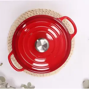 Wholesale High Quality Colorful Enamel Non-Stick Casserole Cast Iron Dutch Oven for Cast Iron Cookware thumbnail-3