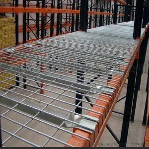 Warehouse Standard Size Flare Waterfall Welded Galvanized Steel Metal Storage Wire Mesh Decking for Pallet Racking thumbnail-1