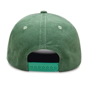 Corduroy 5 Panel Flat Brim Snapback Cap Unisex Streetwear Hat With Rope Decor Custom Embroidery Adjustable thumbnail-2