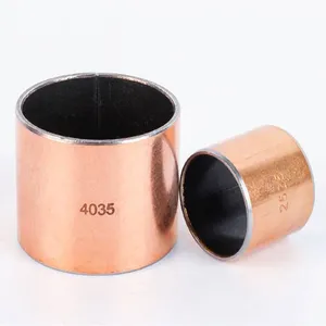 Sf-1 Steel-based Self-lubricating Bearing, Copper-plated Open Bush Made of Rolled Steel Back, Dry Self-lubricating Oil-free Sleeve thumbnail-1