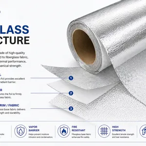 Reflective Aluminum Foil Fiberglass Fabric for Building Insulation Systems thumbnail-5