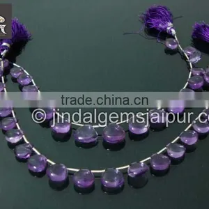 Bulk Buy Natural African Amethyst Smooth Heart Beads thumbnail-1