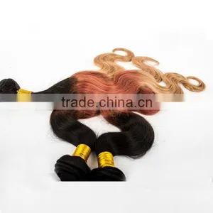 Body Wave Three Different Color Hair Weaves Sew in Human Hair Weave Ombre Hair Brazilian Ombre Weave Hair thumbnail-5