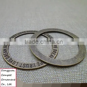 Wholesale Diy Zinc Alloy Jewelry Accessories English Text Circle Pendant thumbnail-2