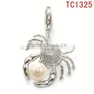 TC1325 Symbol Crab Contains Pearl Novetly Design Latest Pendant&charm thumbnail-1