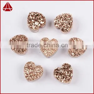 Titanium Coating Agate Druzy Drusy Heart Cabochon Semi-precious Gemstone From China thumbnail-6