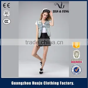 2016 Summer Cheap Womens Denim Vest With Hood for Sale thumbnail-2