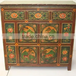 Chinese Antique Tibet Cabinet With Design thumbnail-1