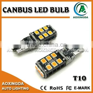 400LM 2835 15SMD CANBUS LED Bulb T10 194 White Red Yellow thumbnail-3