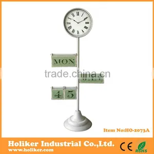 1.4m High Metal Stand Clock With Day and Date Display thumbnail-1