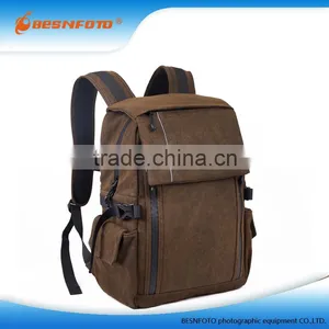 High Quality Durable Canvas Backpack Army Green Rucksack Bag for Camera Laptop Quality Choice thumbnail-1