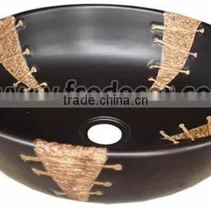 Round Painted Ceramic Bathroom Vanity Top Sink thumbnail-1