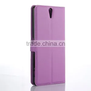 Luxury Mobile Phone PU Leather Flip Cover Case For Sony C5 Leather Case thumbnail-4