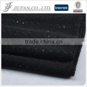 Jiufan Textile 100% Polyester Cut & Sew/Hacci Fabric With Sequin For Lady's Sweater Garment thumbnail-1