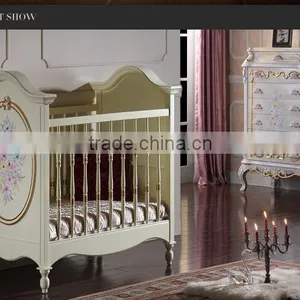 Italian Classic Design Furniture French Furniture Baby Bed Green Wooden Baby Bad Quality Choice thumbnail-3