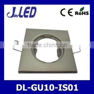 Square Brushed Satin Chrome Downlight Mains Gu10 thumbnail-1