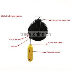 Industrial Retractable Power Reel With Extension Socket, Auto Cable Reel thumbnail-2