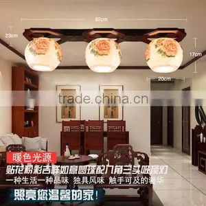 Hot Selling Surface Mount High Quality Color Dining Room LED Lamp Led Ceiling Light Wood Ceramic Lamp thumbnail-1