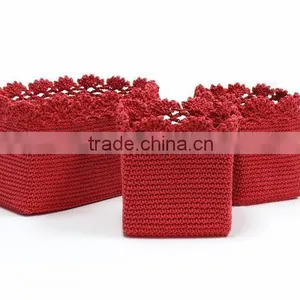 High Quality Best Selling Polypropylene Yarn Crochet Woven Basket Made in Vietnam thumbnail-1
