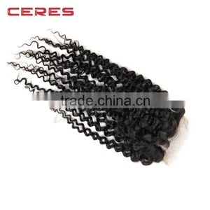 Good Quality Virgin Malaysian Curly Hair Closure Piece thumbnail-3