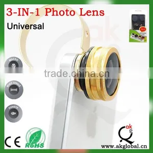 Universal 3in1 Clip-On Fish Eye Lens Wide Angle Macro Mobile Phone Lens For IPhone thumbnail-3