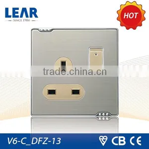 Classic Design Metal Plate 13a Switch Socket Outlet thumbnail-1