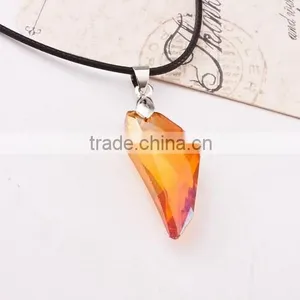 Crystal Wolf Tooth Style Pendant Black Chord Unisex Fashion Necklace Gift thumbnail-5