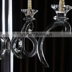 Cheap 5 Arms Long Stem Wedding Decorative Crystal Candelabra thumbnail-4