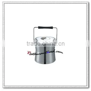 T134 Hand-held Western Style Double Ply Stainless Steel Ice Bucket thumbnail-1