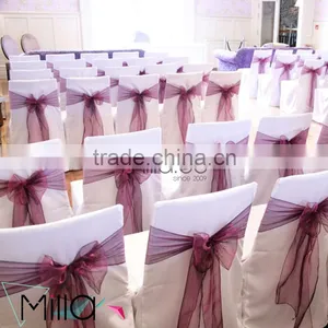 Organza Fabric Material and Plain Dyed Pattern Organza Chair Sash thumbnail-3