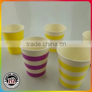 Disposable Horizontal Line Single Wall Drinking Paper Cup thumbnail-1