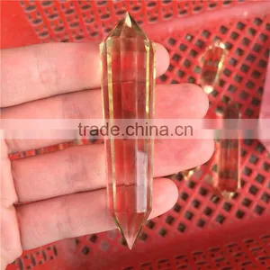 Natural Crystal Citrine Polyhedral Pillars With Small Facets Double Points thumbnail-4