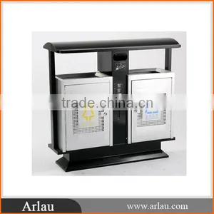 Galvanized Park Steel Trash Can thumbnail-1