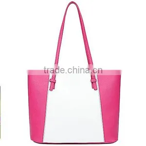 Fashion Style White and Black Strips pu Leather Tote Bag thumbnail-1
