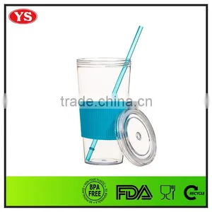 24oz Bpa Free Single Wall Plastic Reusable Cup With Straw thumbnail-5