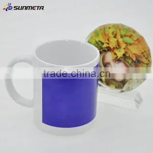 Sunmeta Small MOQ Inner Color Ceramic 11oz Partial Color Changing Magic Mug thumbnail-1