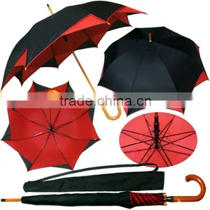 New Automatic Special Fancy Design Double Layers Maple Wooden Umbrella thumbnail-1