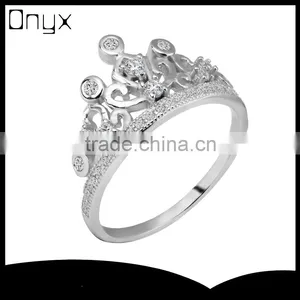 925 Sterling Silver Queen Princess Crown Ring thumbnail-1