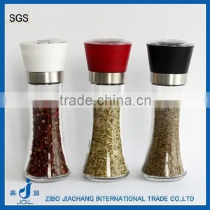 Long Term Glass Pepper Grinder With Colored Caps thumbnail-1