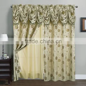 2016 New American Style Jacquard Curtain Drapery In Luxury Valance With Backing thumbnail-2