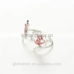Sterling Silver Jewelry Red Enamel Cute Cat Lady Ring thumbnail-4