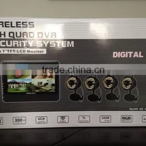 2.4Ghz Digital Video Security System 7'' LCD 4Channels Long Range Camera DVR Kit thumbnail-5