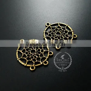 28*33mm Vintage Style Antiqued Bronze Indian Dream Catcher Net Spider Meb DIY Pendant Charm Supplies Findings 1810420 thumbnail-3
