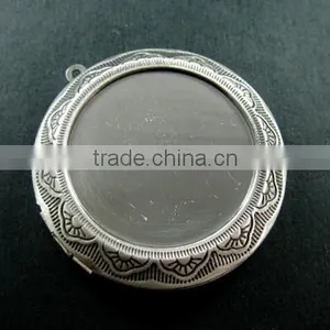 30mm Setting Size Round Vintage Brass Bronze Antique Photo Locket Pendant 1113003 thumbnail-2