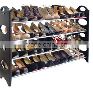 Closet Shoe Rack 20 Pair Organizer Home Storage Holder Stand 4 Tier Shelf Black thumbnail-2
