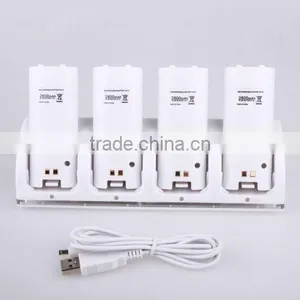 New 4 Port Charging Dock Station for Wii Remote +4x Battery Pack thumbnail-1