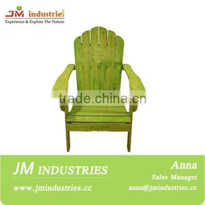 Stain Finish Adirondack Chair With Green Color thumbnail-1